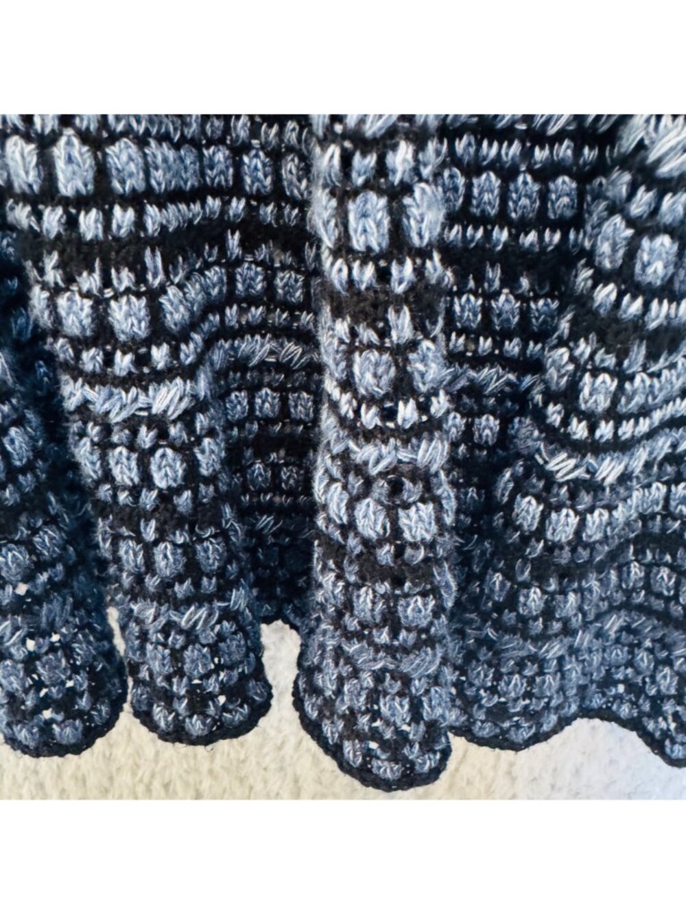 Boho Whimsygoth Waterfall Style Cardigan Shawl Collar Women's M Blue Gray Black - Picture 7 of 7